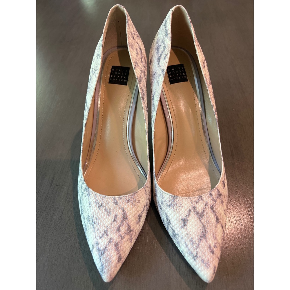 White House Black Market‎ Snakeskin Pointed Toe Pumps Purple/White Stiletto 9M